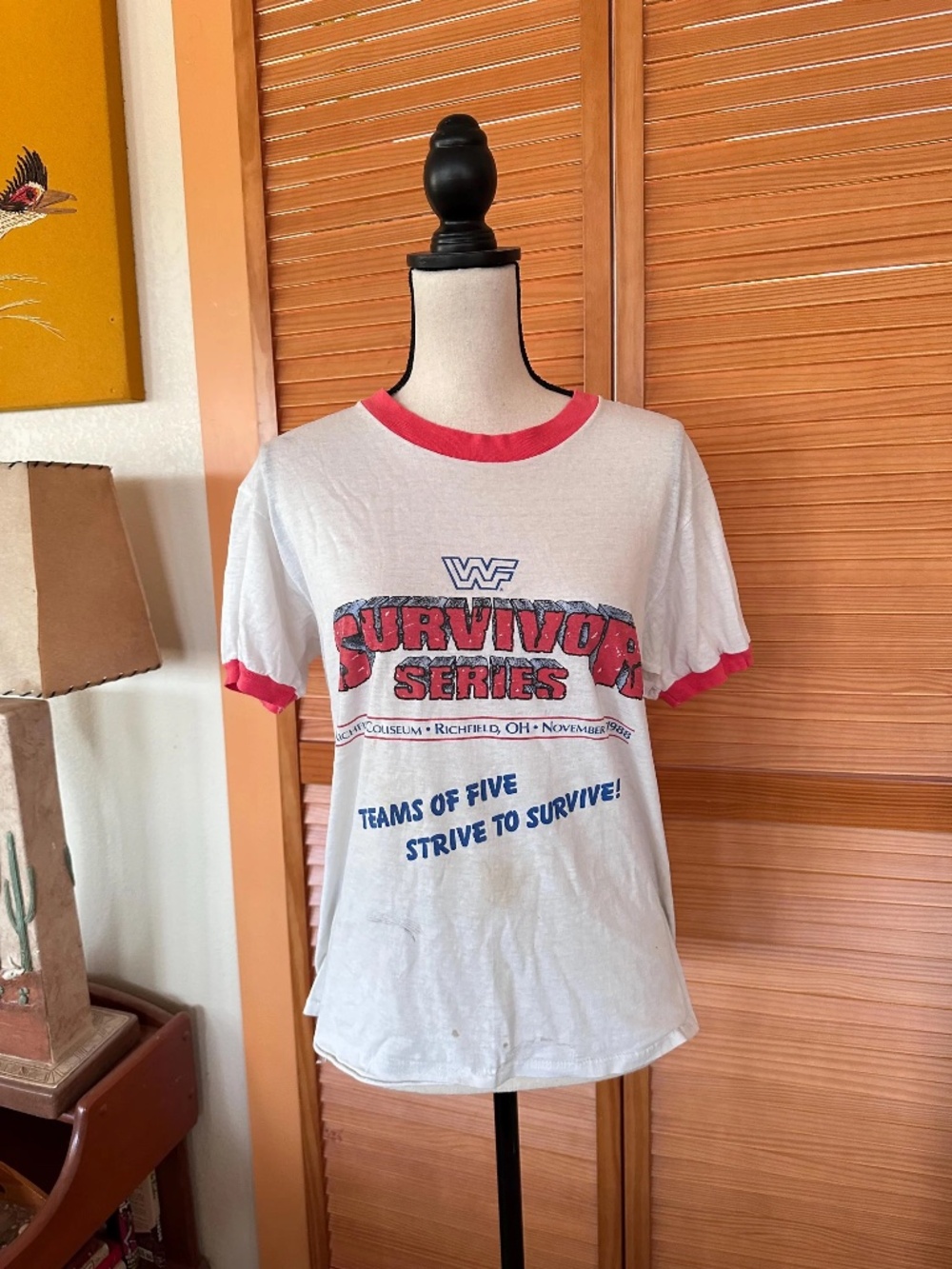 Vintage WWF Survivor Series T-Shirt: HULK Hogan, ANDRE The Giant (As Is!) Ringer